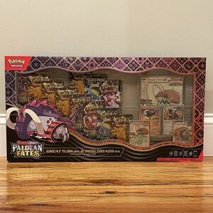 Pokemon Paldean Fates Great Tusk Iron Threads Ex Premium Collection NEW IN HAND